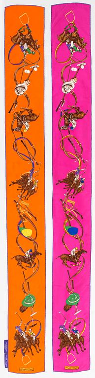 Three silk scarves by Ralph Lauren.