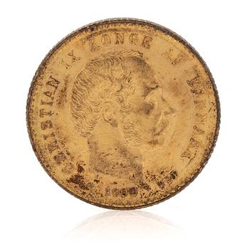 Guldmynt, Christian IX Danmark, 1900.