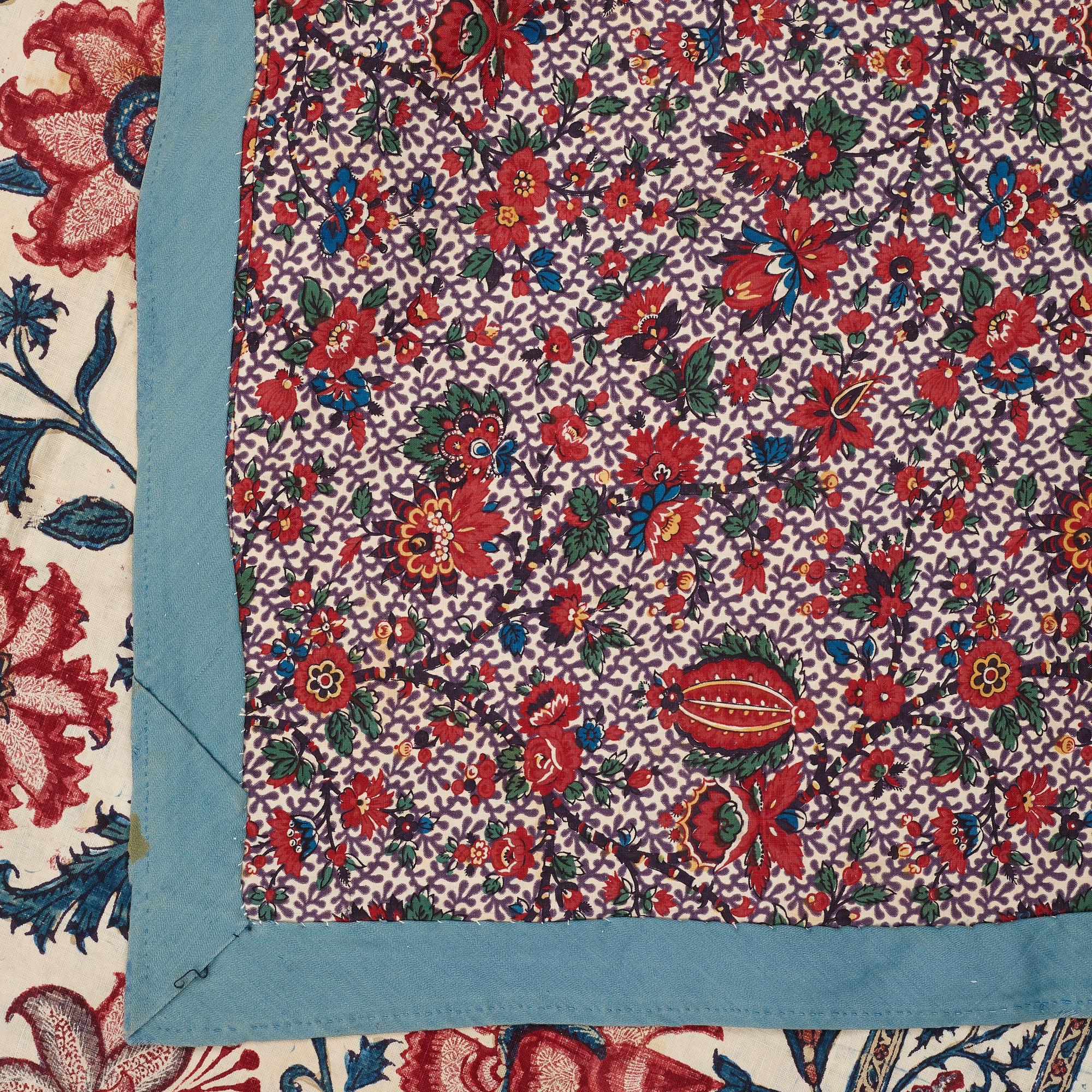 TEXTIL, semiantik/antik Kalamkar, sannolikt Isfahan, ca 110 x 109 cm.