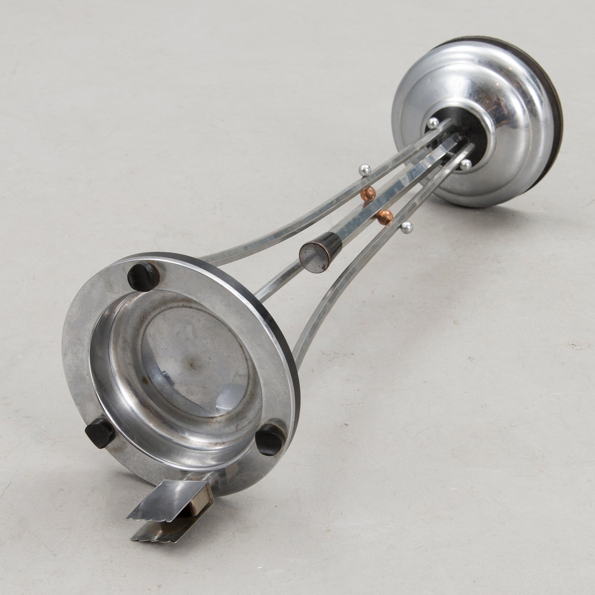 An Art Deco pedestal ashtray, presumably Demeyere, Belgium 1930s.