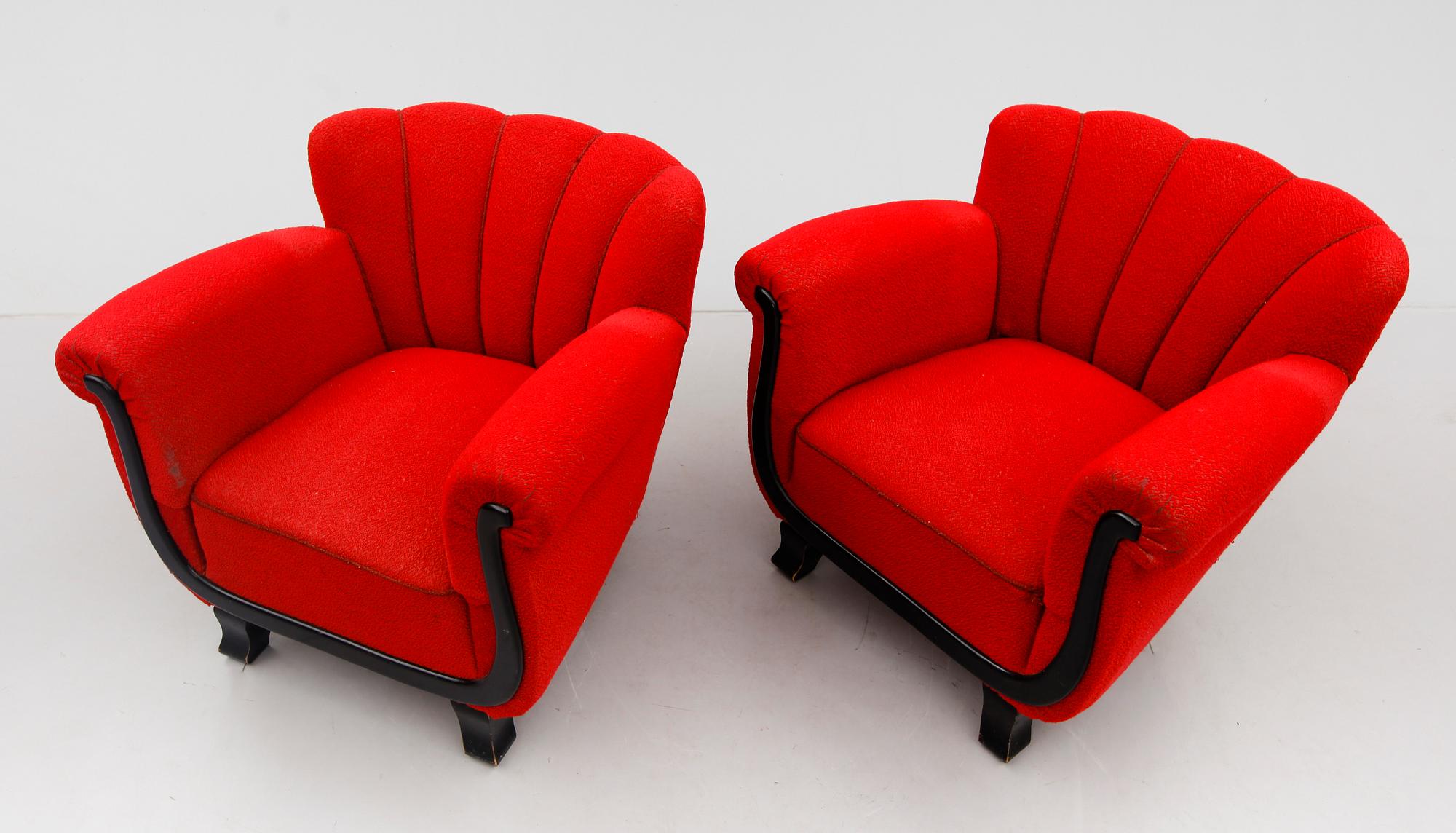 FÅTÖLJER, 1 par, art déco, 1920-/30-tal.