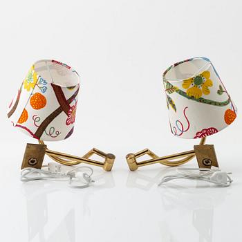 Vägglampor, ett par, Ewå, 1900-talets andra hälft.