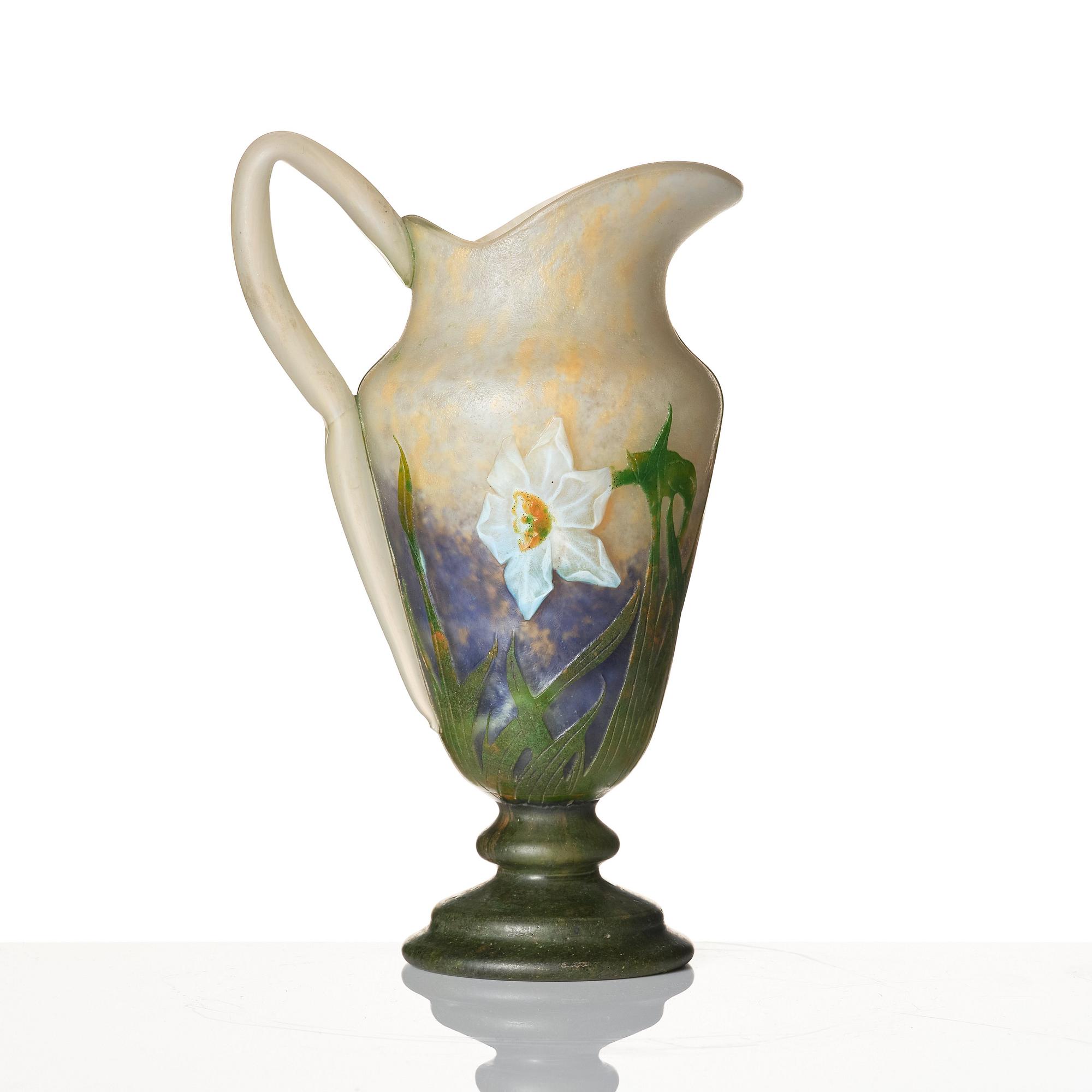 Daum, an Art Nouveau cameo glass jug, Nancy France.
