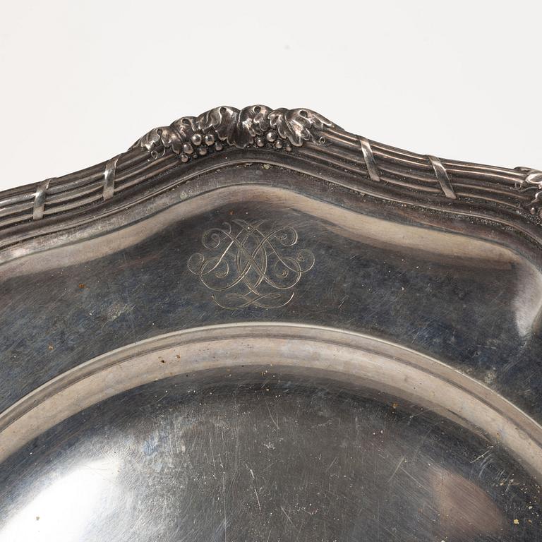 A. Dragsted, Twi Rococo style silver dishes, Copenhagen 1927.