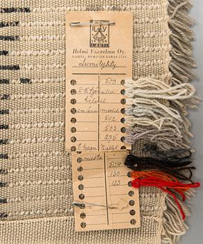 Maija Kolsi-Mäkelä, ryijy, malli Helmi Vuorelma Oy, Lahti. Noin 160 x 98 cm.