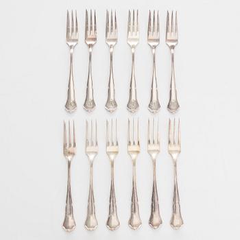 A 74-piece silver cutlery set, 'Chippendale', Kultakeskus, Hämeenlinna 1940-72.
