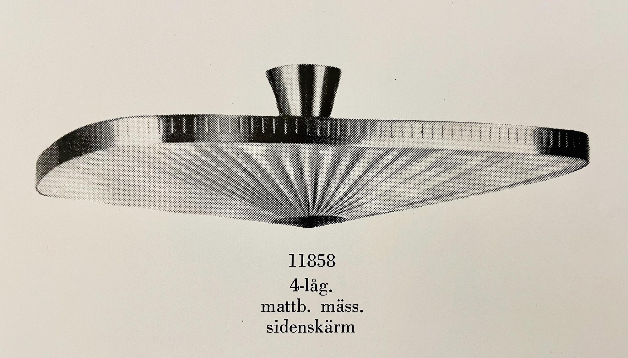 Harald Notini, a ceiling lamp, model '11858', Arvid Böhlmarks Lampfabrik, Sweden 1950s.