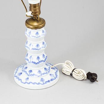 WILHELM KÅGE, a creamware table lamp, Gustavsberg, Sweden, dated 1920.
