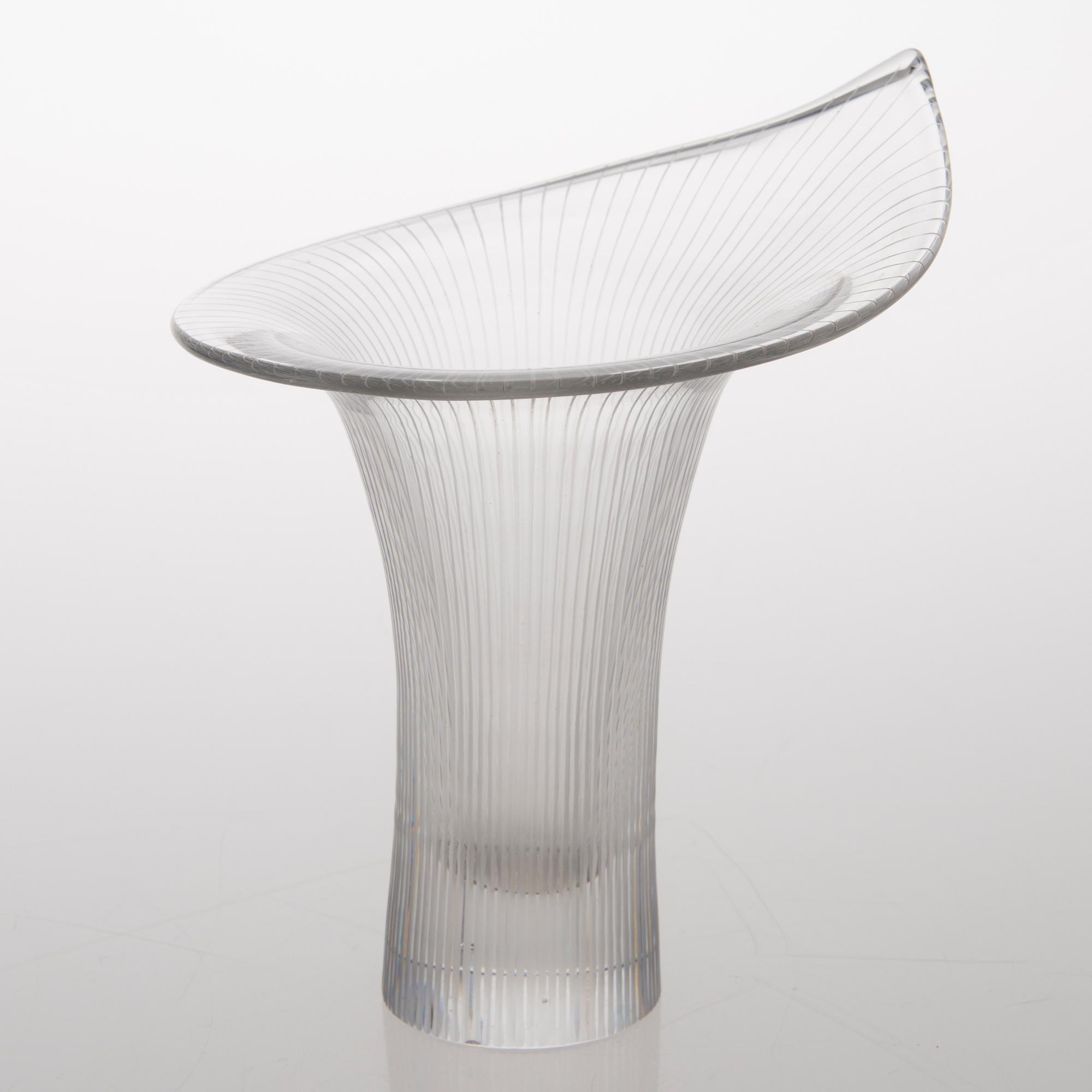 TAPIO WIRKKALA, VAS, glas, "Kantarell", signerad Tapio Wirkkala Iittala -56.