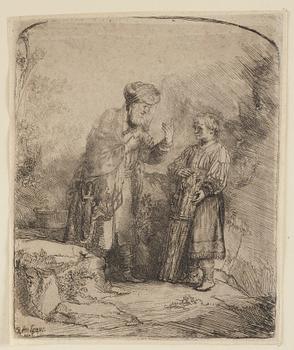 REMBRANDT HARMENSZ VAN RIJN, etching, II state of II, Basan, probably 18th century.