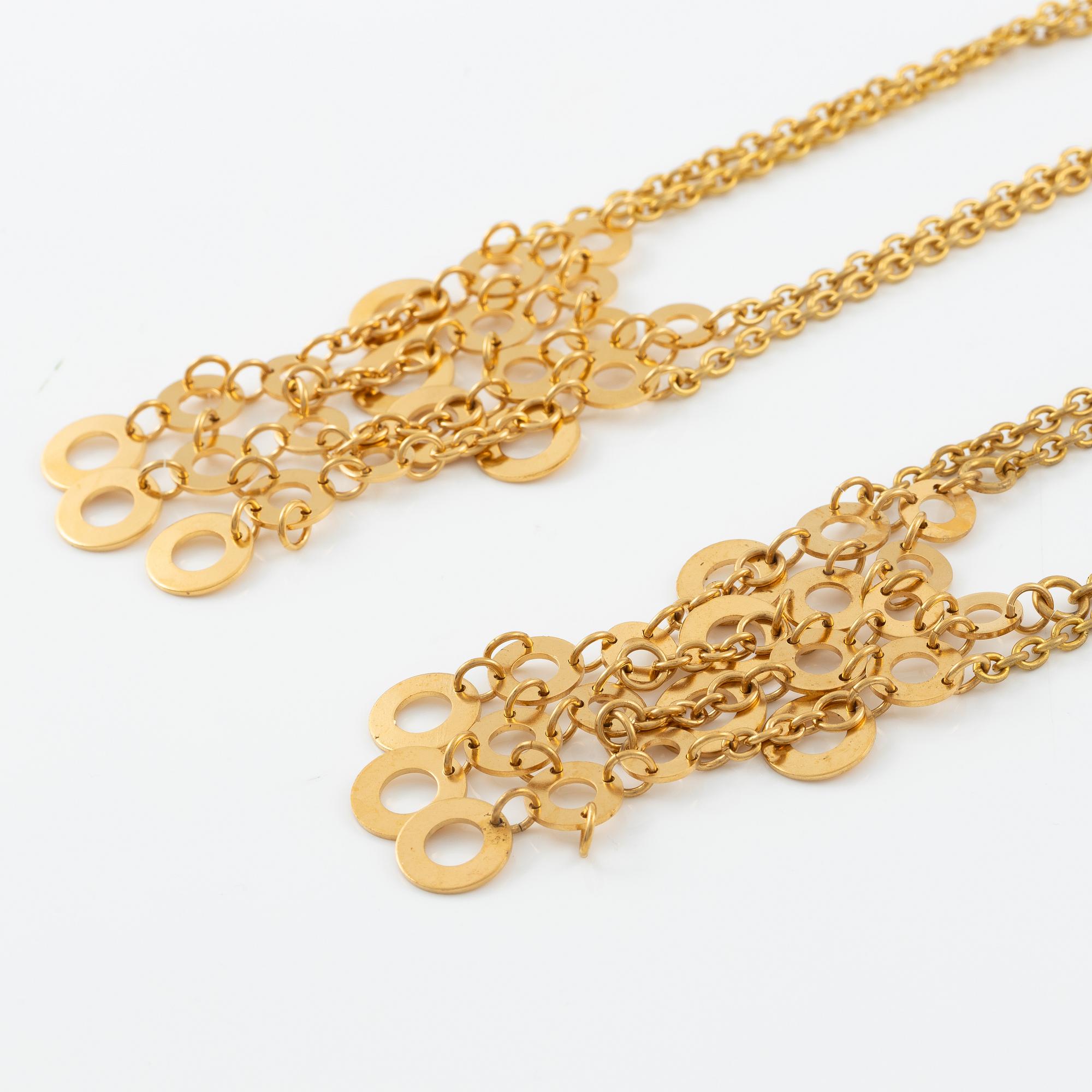 Siv Lagerström, two collars, gold-coloured metal.