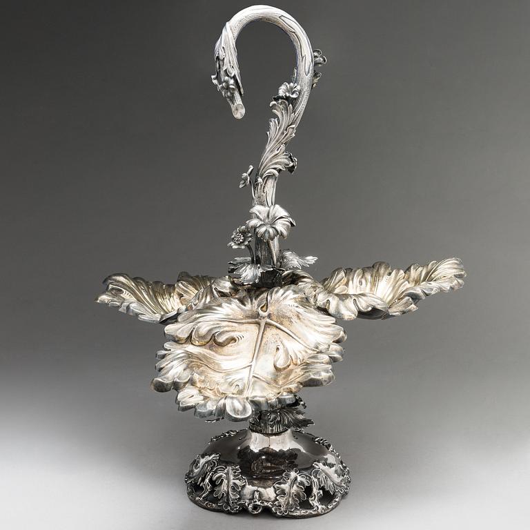 Gustaf Möllenborg, Praktskål, silver, delvis förgylld, Stockholm 1862.