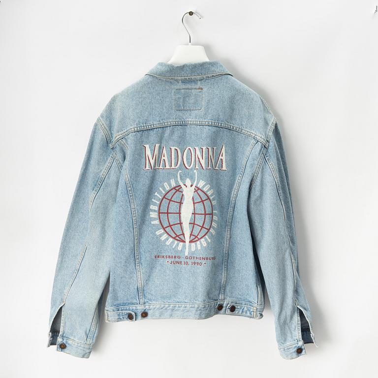 A Levis "CREW" jeans jacket from The Madonna Blond Ambition World Tour, 1990, Size L.