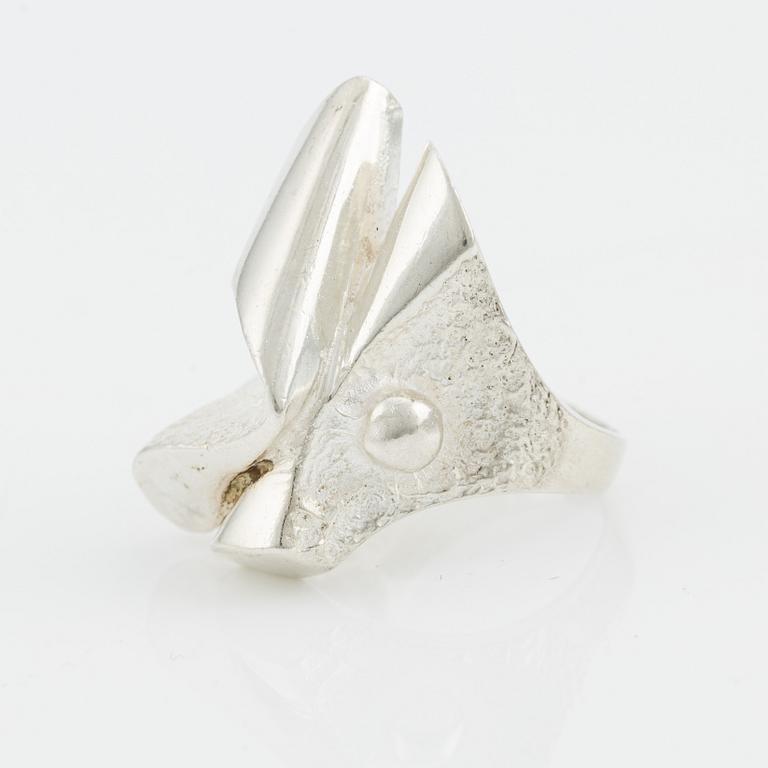 Bracelet and ring, silver,
