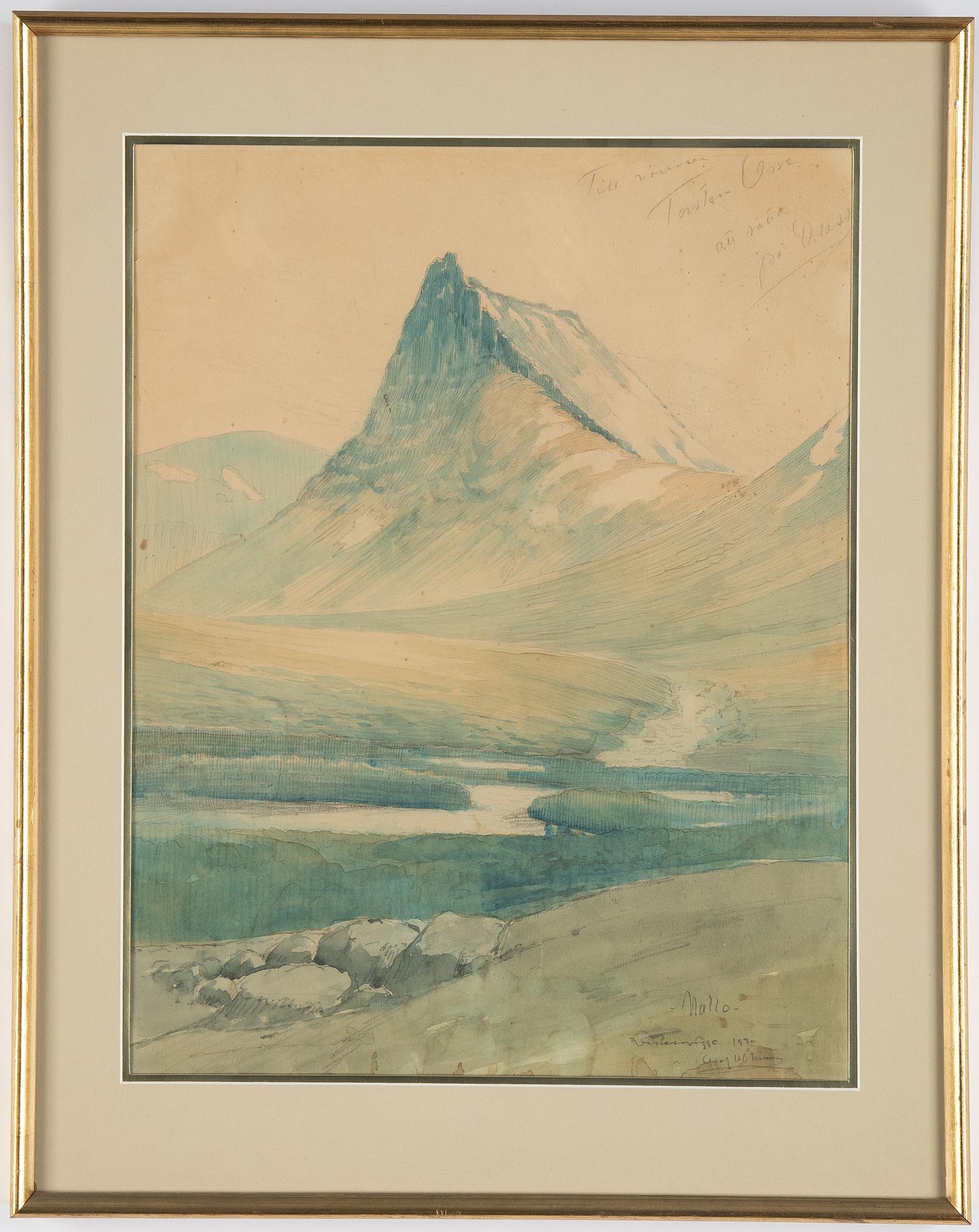 Olof Walfrid Nilsson, akvareller, två stycken, signerade och daterade -28 samt -30.