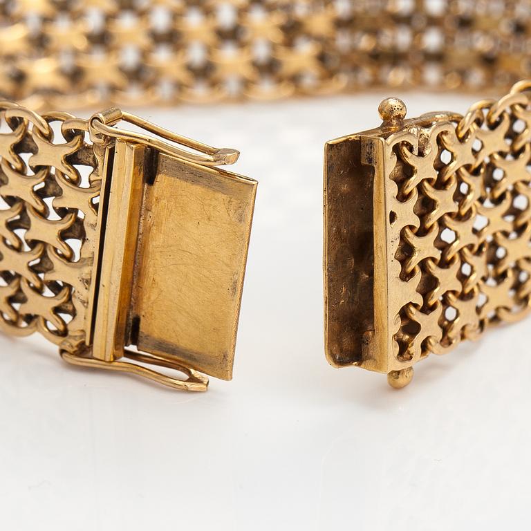 Armband, 18K guld. Esto Ab Guldvarufirman, Stockholm 1980.