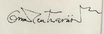 OSCAR REUTERSVÄRD, ink on paper, two pieces, signed.