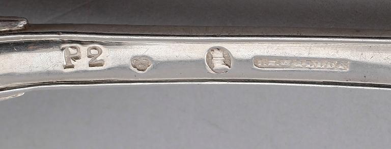 MATSKEDAR, 7 st (5+2), silver, svenska stämplar 1797 samt 1808. Vikt ca 490 g.