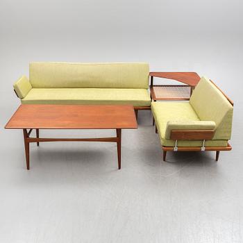 PETER HVIDT & ORLA MØLGAARD NIELSEN, a sofa group of four parts, "Minerva", France & Daverkosen, Denmark.