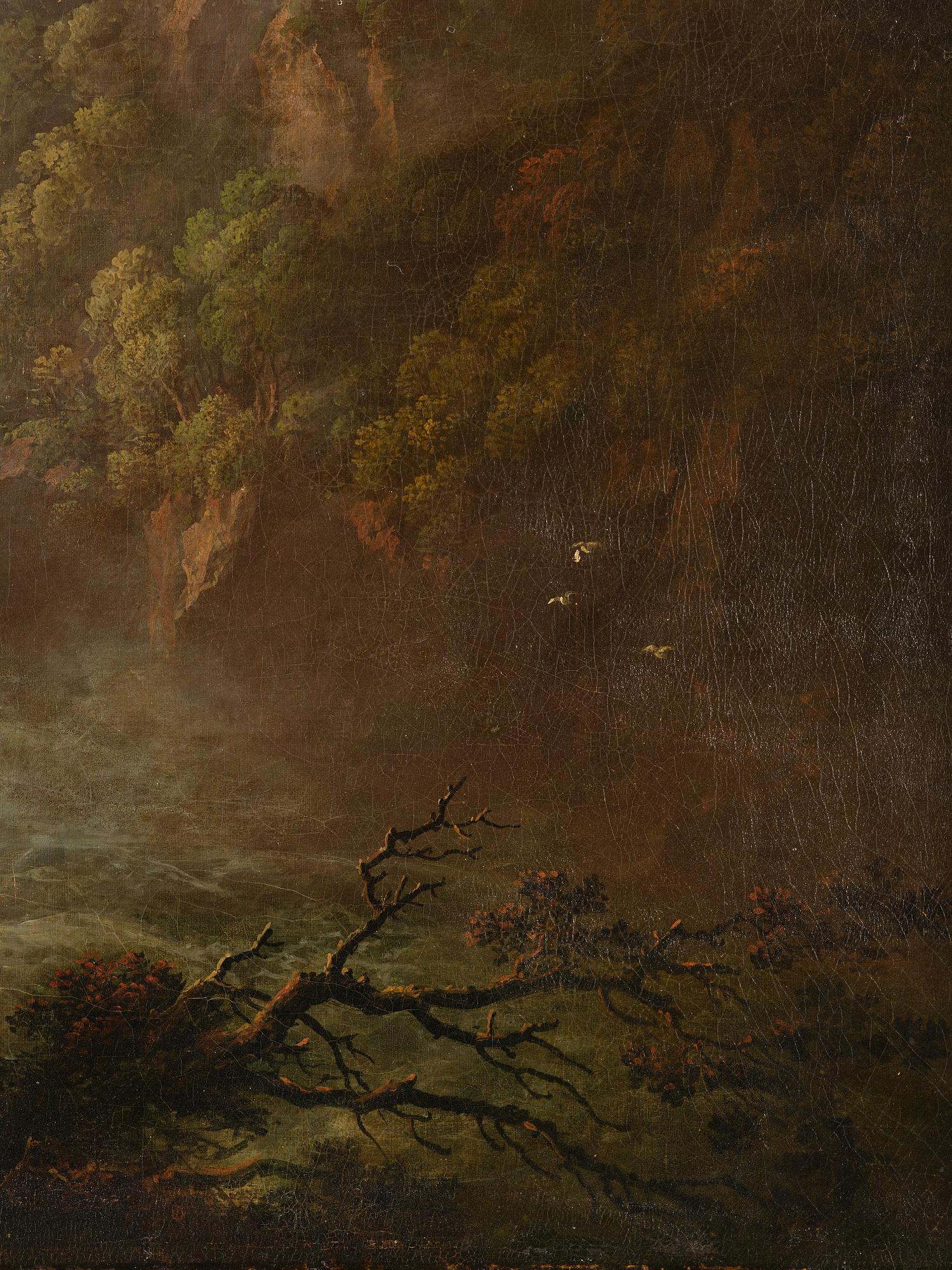 Italiensk skola 1800-tal. Vy över Cascata delle Marmore.