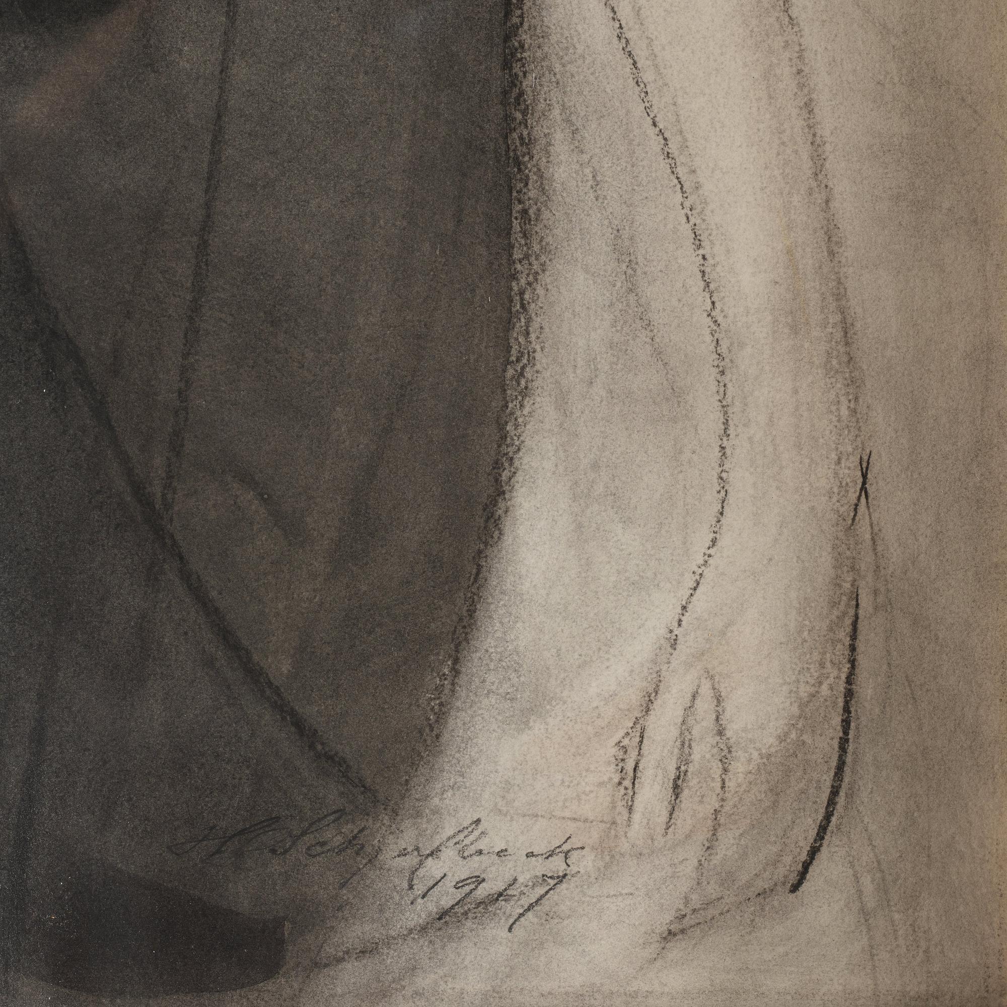 Helene Schjerfbeck, "Marta dansande (Svart kjol)" (Marta dancing [Black skirt] ).