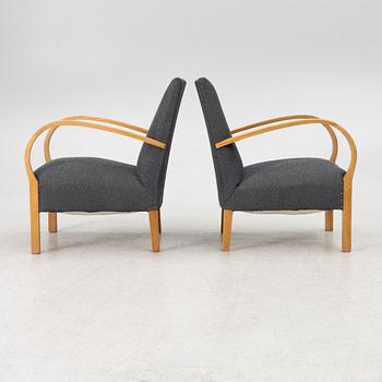 A pair of Swedish Modern armchairs, 1940's.