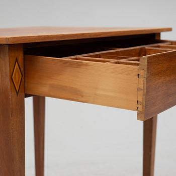 A late Gustavian mahogany table, late 18th century.