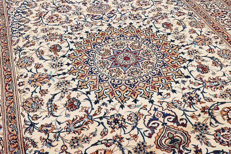 A part silk Nain carpet, 9LA, c. 335 x 245 cm.