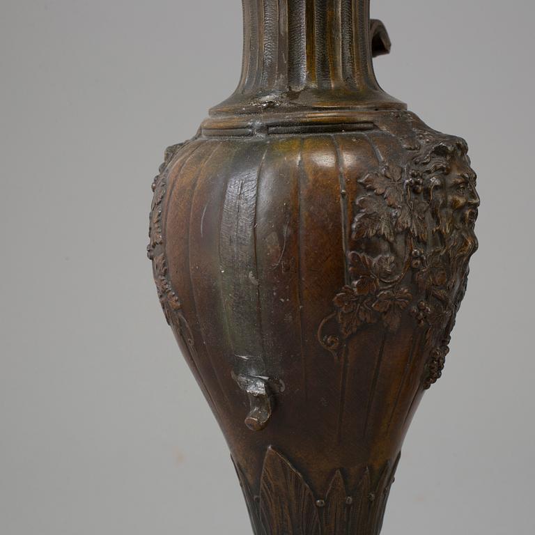 A PAIR OF SPELTER VASES, late 19th century.