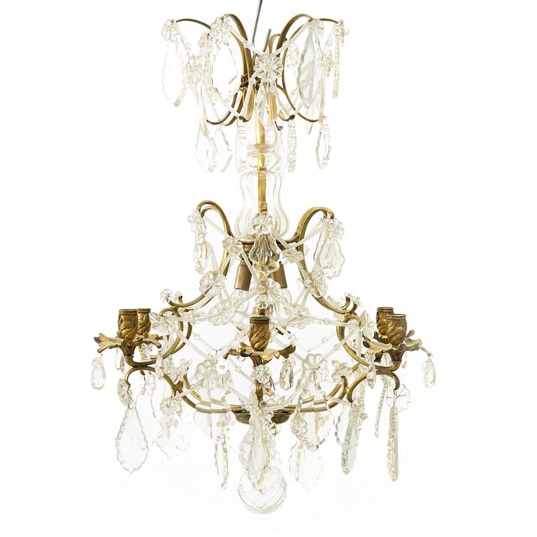 A Rococo style chandelier, circa 1900.