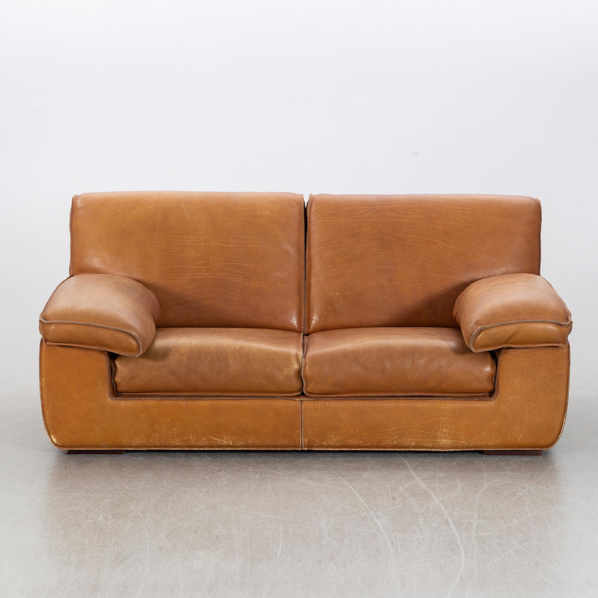 A Roche Bobois leather sofa late 20th century.