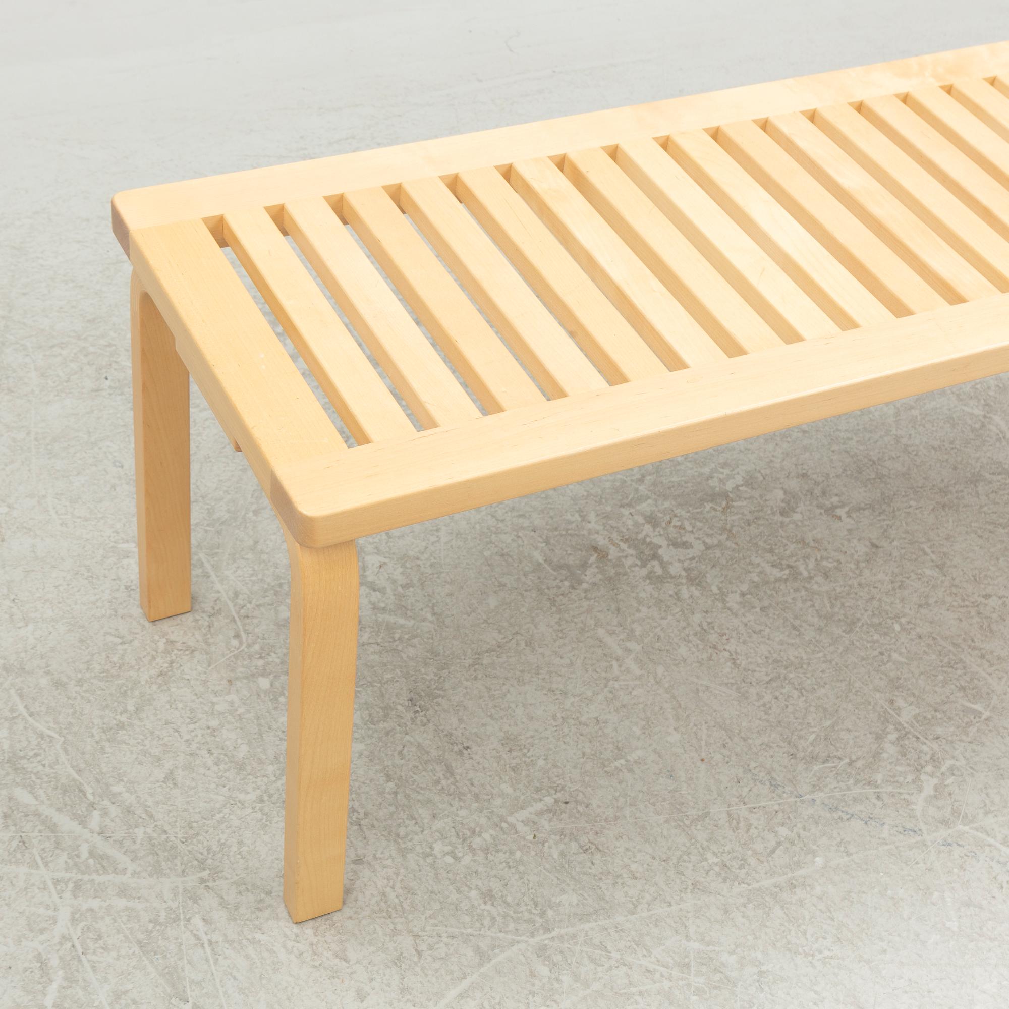 Alvar Aalto, a "153A" bench, Artek, 21st century.