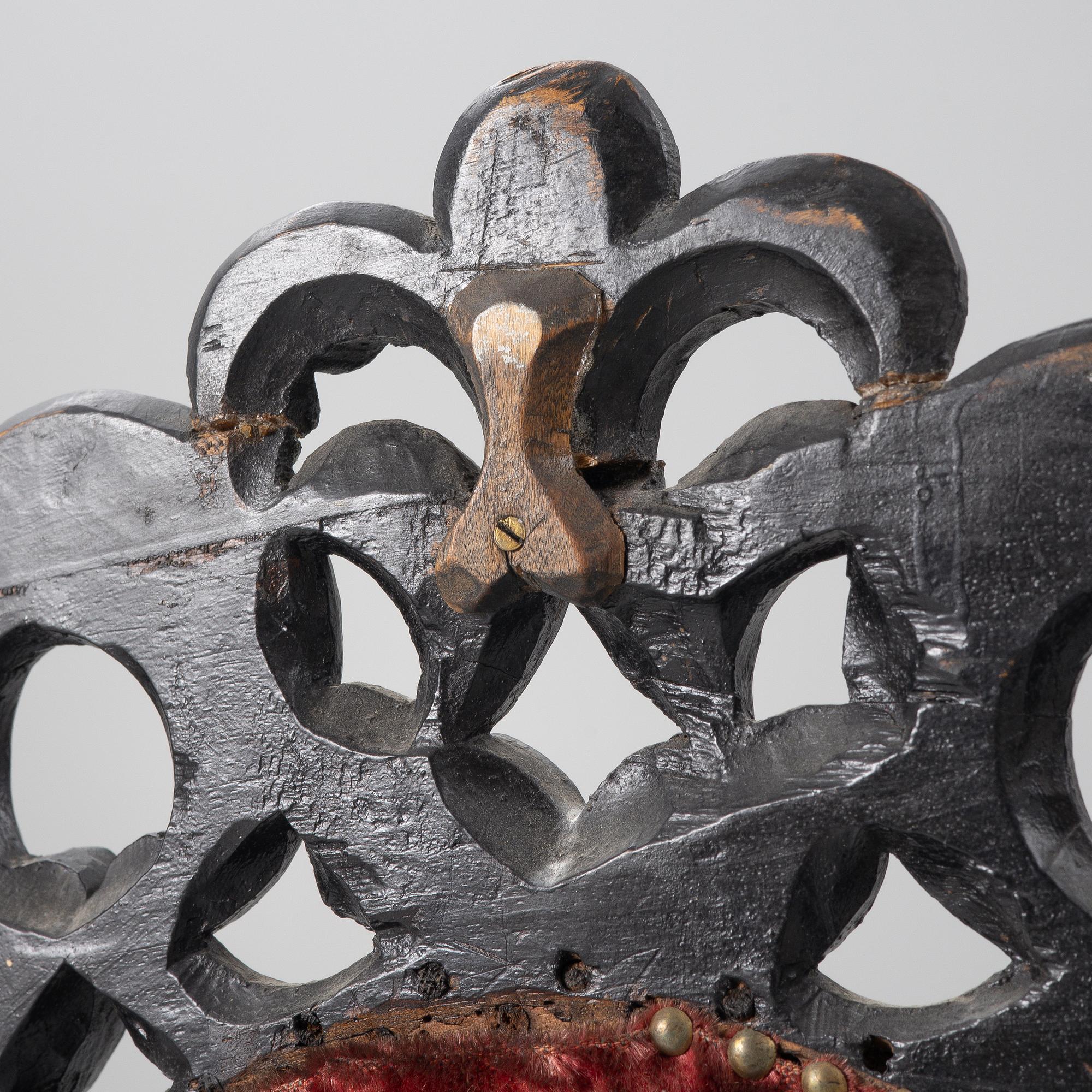 Karmstol, barockstil, omkring 1900 med äldre delar.