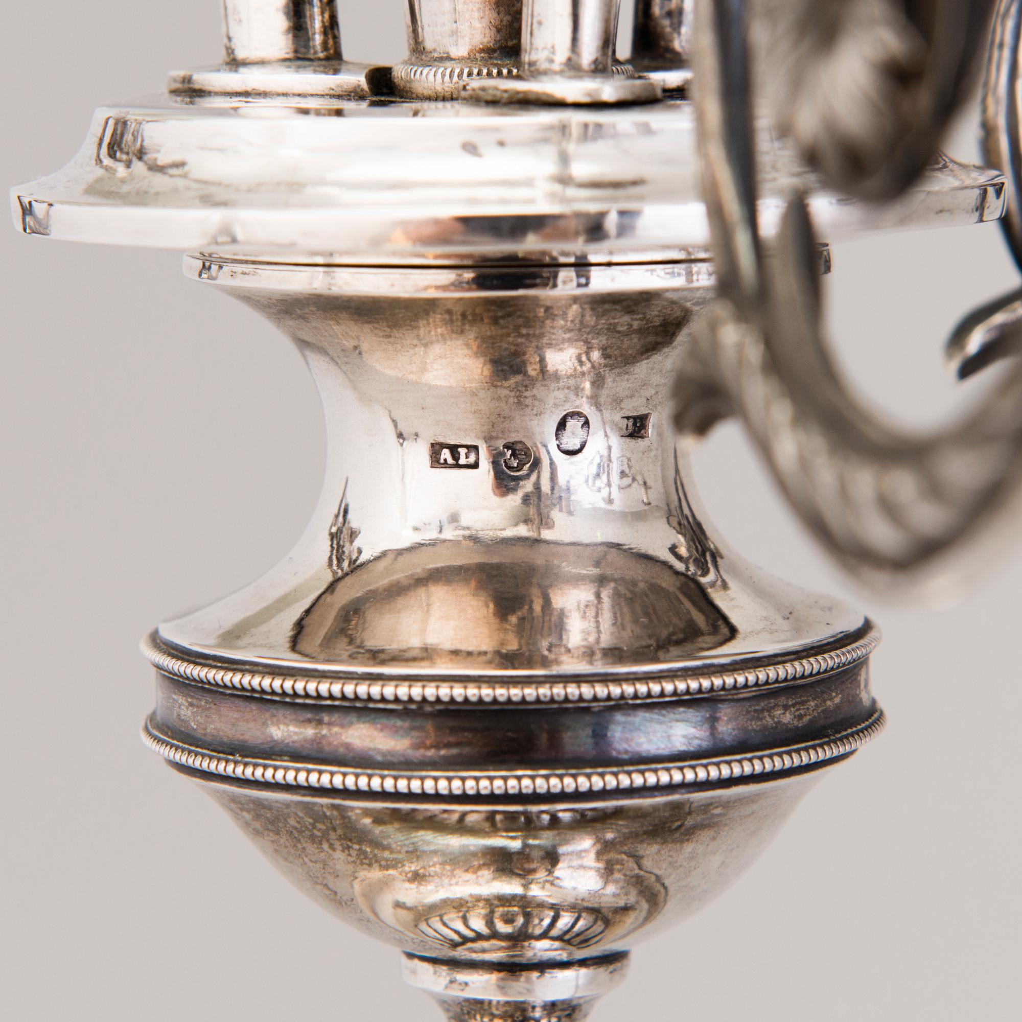 ANDERS LUNDQVIST, KANDELABERPAR, silver, Stockholm 1826.