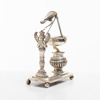 Empire, Perfume burner, silver, Johan Daniel Blomsterwall, Gothenburg 1836.