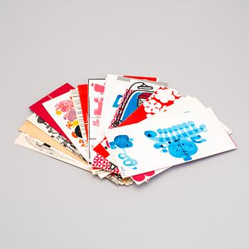 STIG LINDBERG, 22 different christmas cards, 13 signed by Stig Lindberg and his wife Gunnel, 1950/70s.