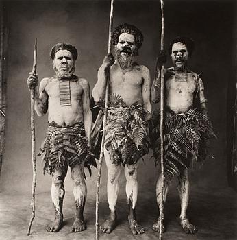 538. Irving Penn, "3 NEW GUINEA MEN PAINTED WHITE, 1970".