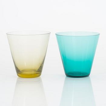 Kaj Franck, Six mid 20th century 'Kartio' 2744 drinking glasses, in 'Toive' boxby Kaj Franck, Nuutajärvi Finland.