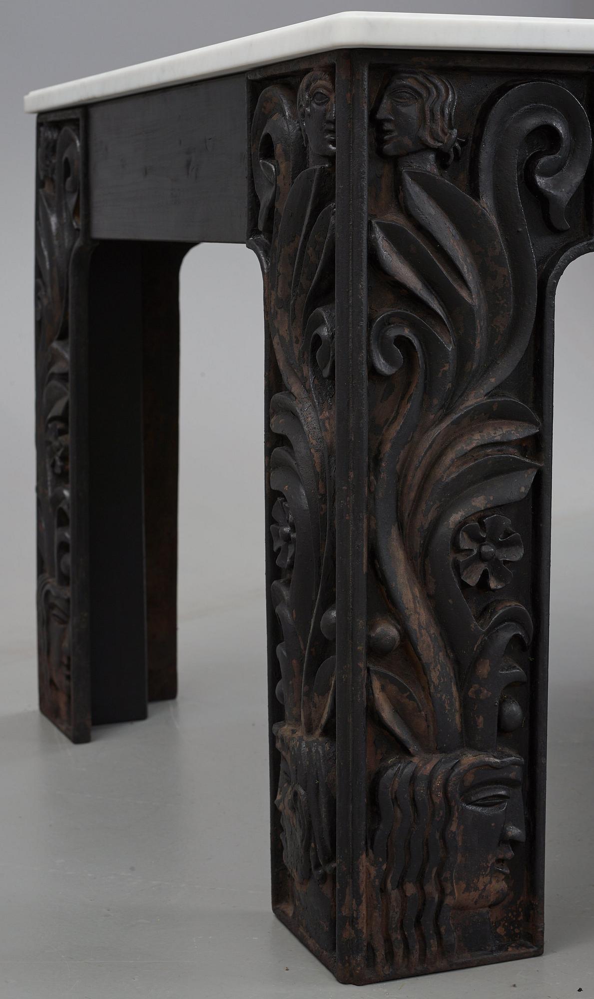 Anna Petrus, four cast iron reliefs, Näfveqvarn, Sweden, pieces of a table designed for the Metropolitan exhibition in New York 1927.