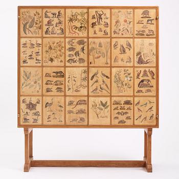 Josef Frank, praktskåp med djur- och växtplanscher, Firma Svenskt Tenn, 1940-tal.