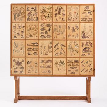 Josef Frank, a rare cabinet covered with prints depicting different animals and plants, Firma Svenskt Tenn, Sweden 1940s.