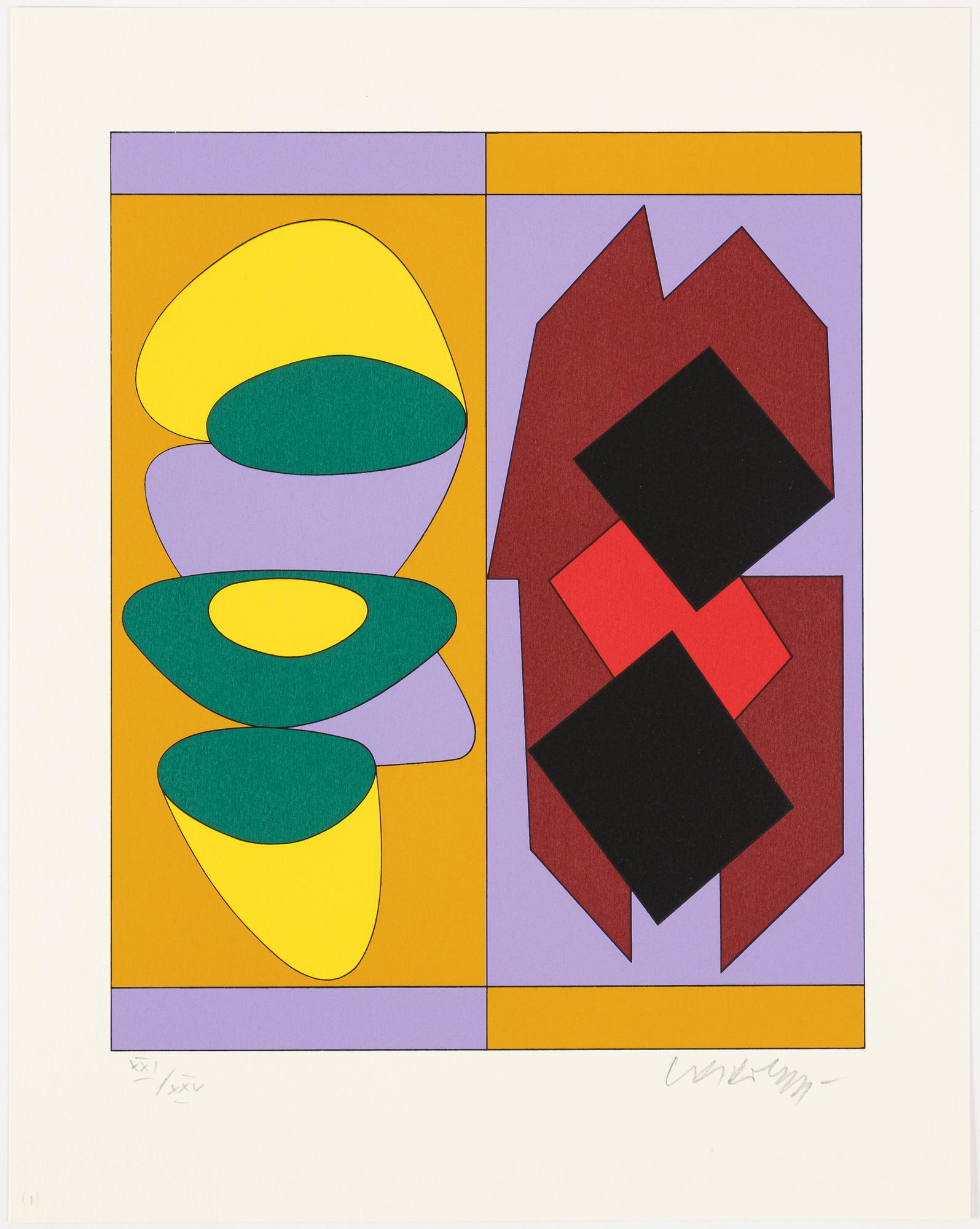 Victor Vasarely, "I ON" Portfölj med 7 serigrafier.