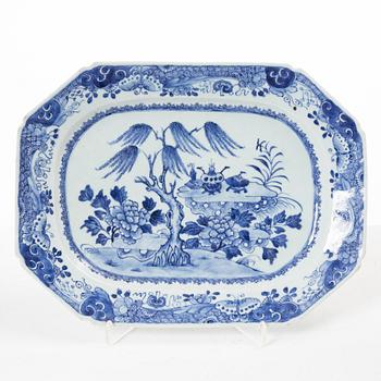 A Chinese blue and white porcelain dish, Qing dynasty, Qianlong (1736-95).