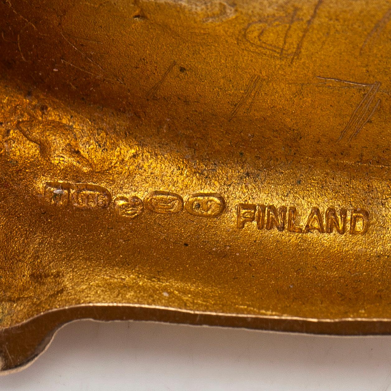 Björn Weckström, Brosch "Vit kluster", 14K guld och odlade pärlor. Lapponia 1969.