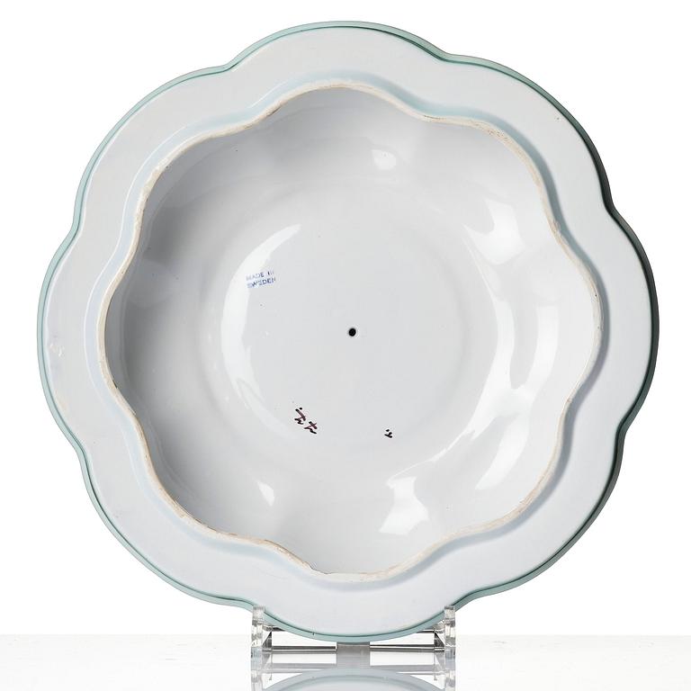 Arthur Percy, a Swedish Grace lidded creamware bowl, Gefle Porcelain Factory, Sweden, 1920s-30s.