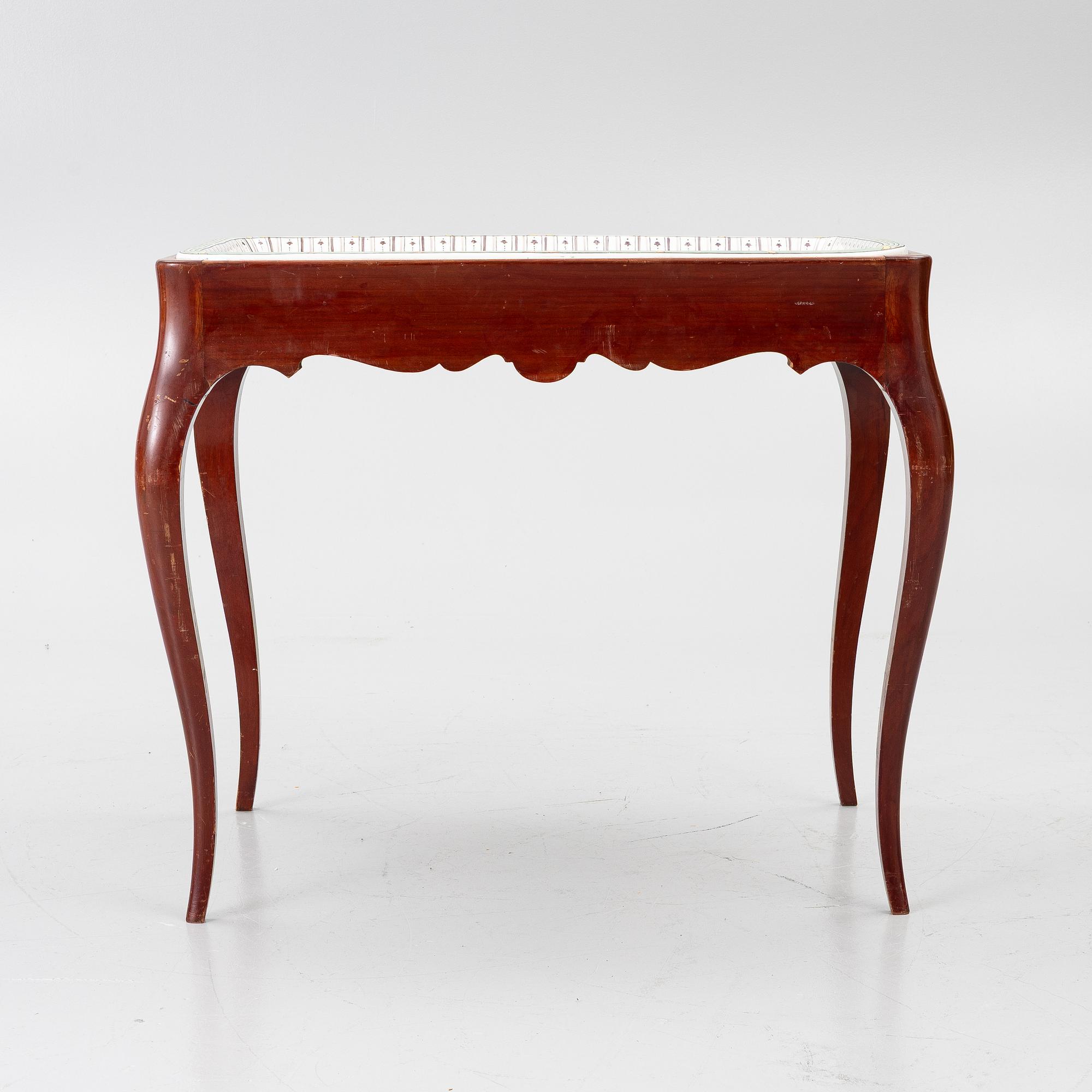 Tea table, Rococo style, Rörstrand, 19th century.