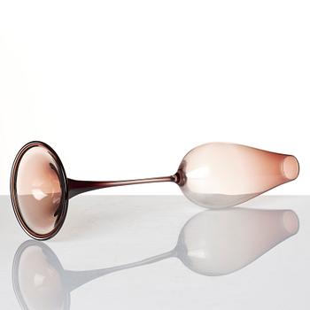 Nils Landberg, a 'Tulip' glass goblet, Orrefors, Sweden 1950s.