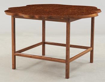 A Josef Frank elmroot veneer and walnut sofa table, Svenskt Tenn, model 1057.