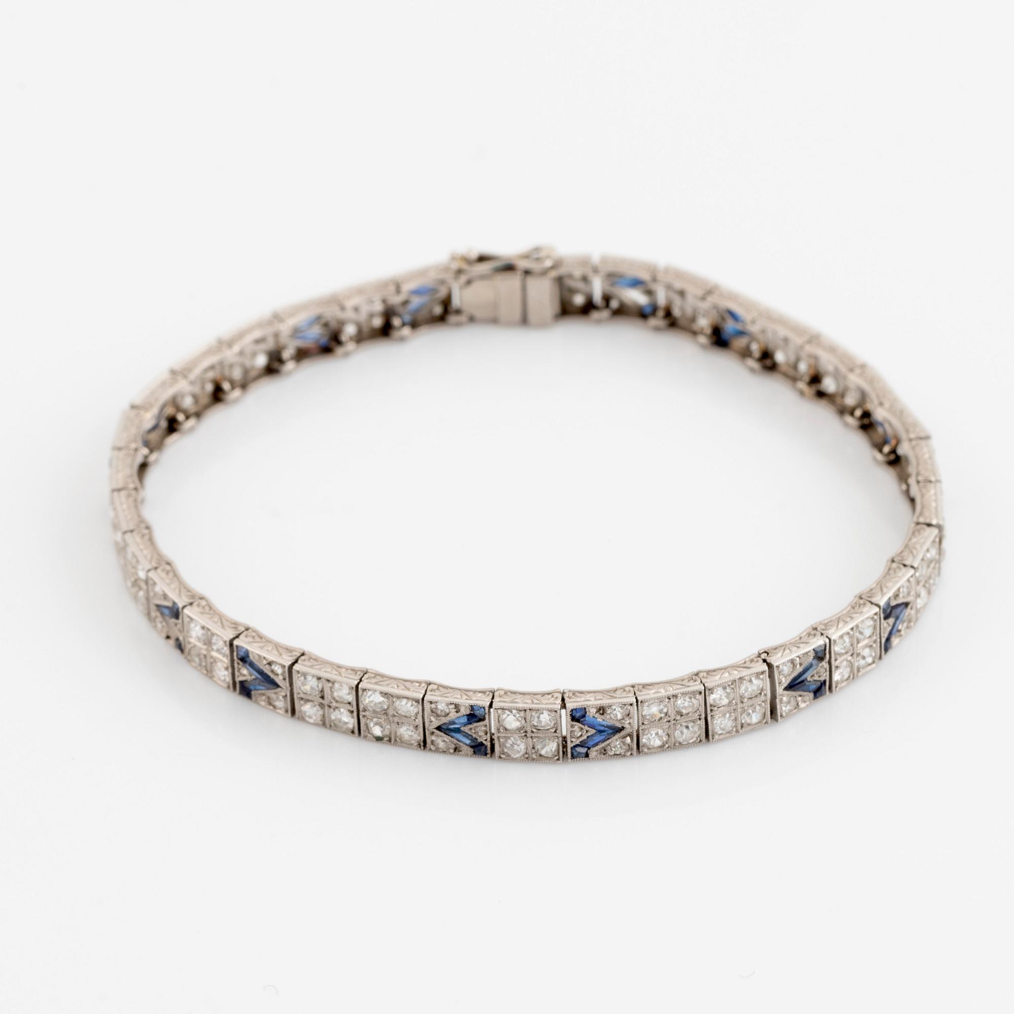 Diamond and sapphire bracelet.