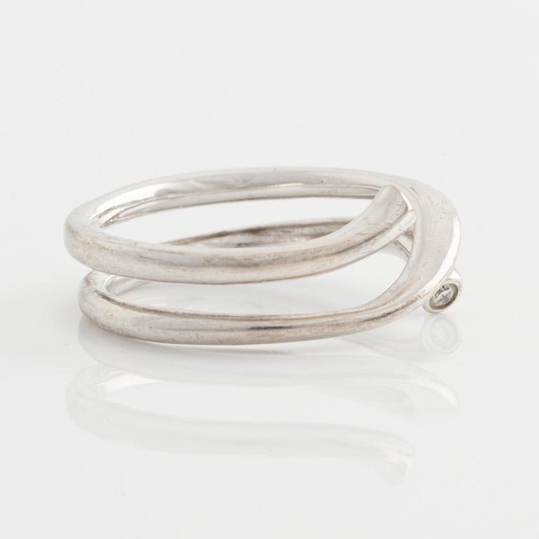 Georg Jensen, two rings, with brilliant-cut diamonds.